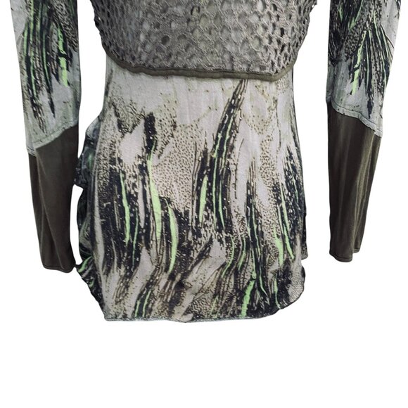 Adam Jacobs Boho Tunic Top XS Artsy Layered Mesh Long Sleeve Festival Grunge - Picture 12 of 12